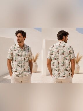 Fresh Vibes S Cotton Spooky Summer Desert Taco Skeleton Button Up Shirt Short Sl